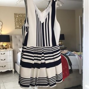 Navy and white skort romper